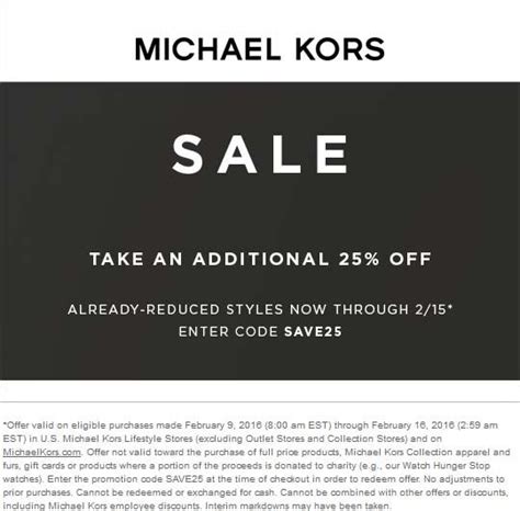 does michael kors have promo codes